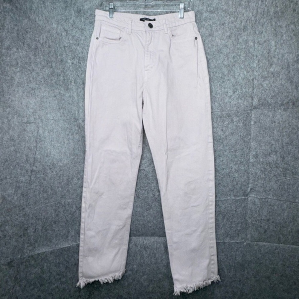 Nasty‎ Gal High Waisted Straight Leg Frayed Hem Jeans- Sz 6